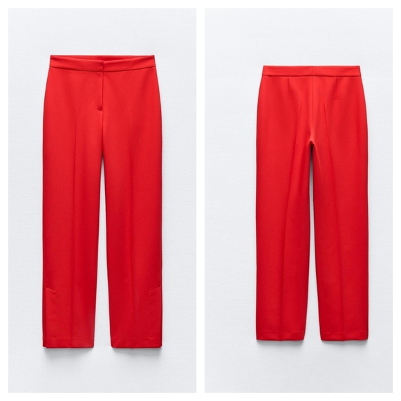 Zara 2 PC Set Lined Button Vest & Pants Red - Picture 14 of 16